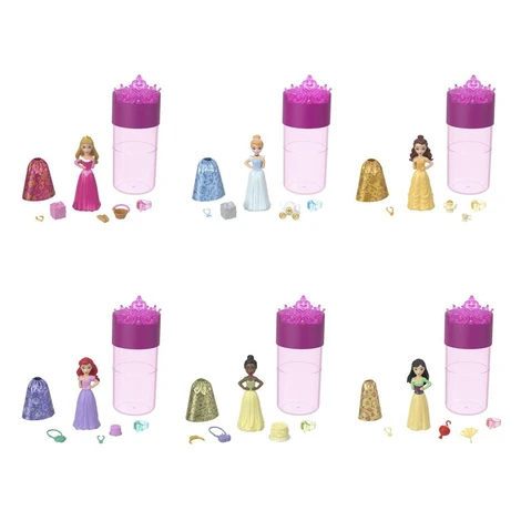 Mattel Disney Princess Color Reveal Kráľovská malá bábika na večierku, viac druhov