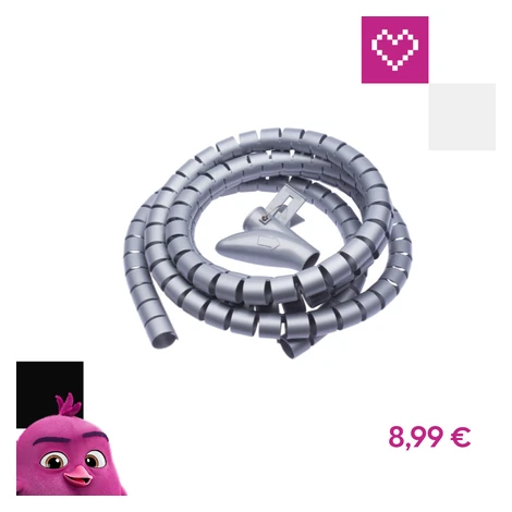 CONNECT IT trubica pre organizáciu káblov, 2,5m x 20mm, šedá