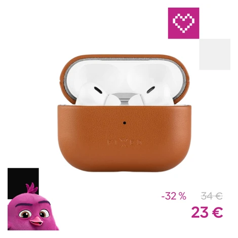 FIXED PodsLeather kožené puzdro s MagSafe pre Apple AirPods Pro 2 hnedé