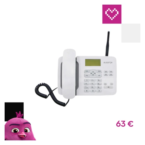 ALIGATOR T100 stolný GSM telefón biely
