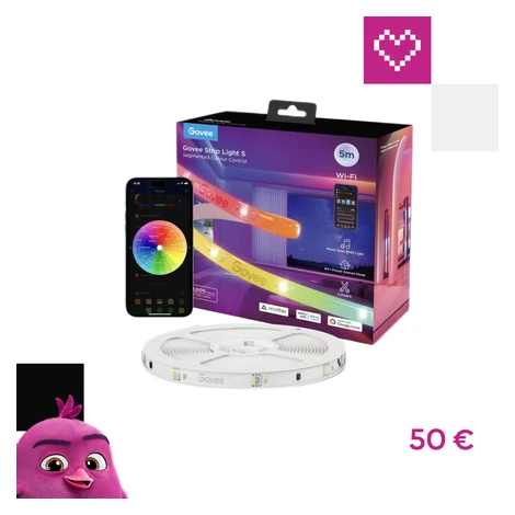 Govee WiFi RGBICW Smart PRE LED pásik 5m MATTER - extra odolný
