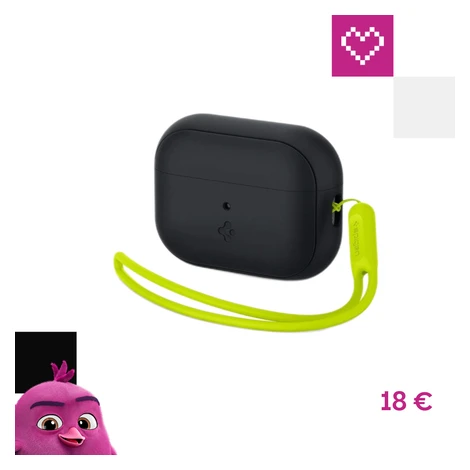 Spigen Silicone Fit puzdro s pútkom Apple AirPods Pro (2nd Gen) čierne/limetkové