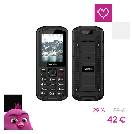 EVOLVEO StrongPhone X5 vodotesný odolný Dual SIM telefón čierno-sivý
