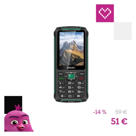 EVOLVEO StrongPhone W4 DualSIM čierno-zelená