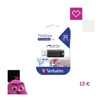VERBATIM Flash Disk PinStripe USB 3.0, 32GB - čierny