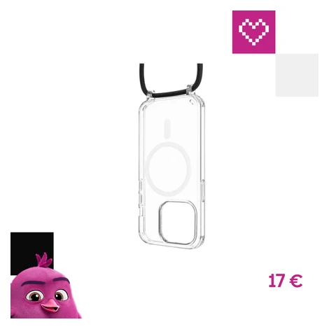 FIXED MagPure Neck kryt s čiernou šnúrkou na krk pre Apple iPhone 16 Pro Max