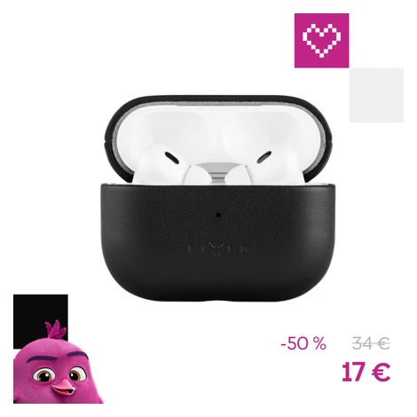 FIXED PodsLeather kožené puzdro s MagSafe pre Apple AirPods Pro 2 čierne