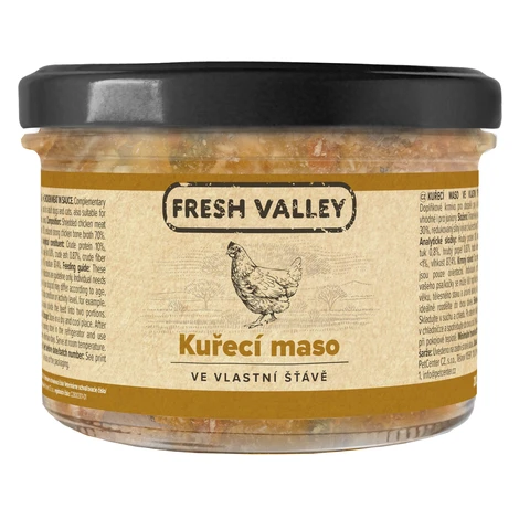 Pohár Fresh Valley kuracie mäso vo vlastnej šťave 200g