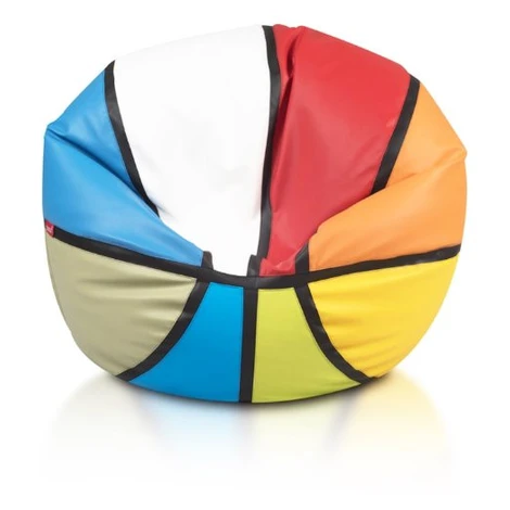 Sedací vak basketbalová farebná lopta ekokoža TiaHome