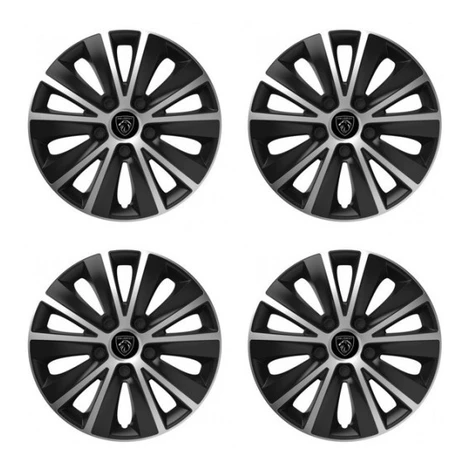 Puklice pre Peugeot (nové logo) 14 RAPIDE silver and black