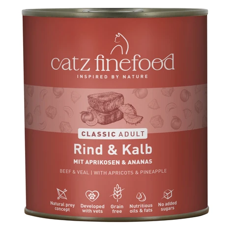 Catz finefood konzervy 6 x 800 g - hovädzie a teľacie