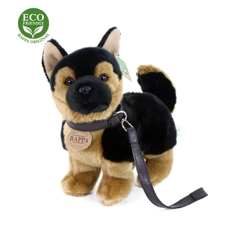 Rappa Plyšový pes nemecký ovčiak s vodítkom stojace, 23 cm, ECO-FRIENDLY