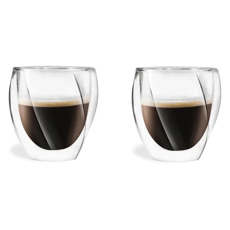 Vialli Design CRISTALLO dvojstenné poháre na kávu (cappuccino) a čaj 250 ml, 2 ks 25486
