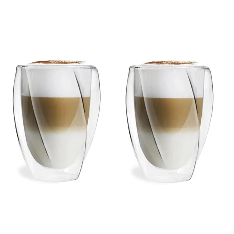 Vialli Design CRISTALLO dvojstenné poháre na kávu (latte) a čaj 300 ml, 2 ks 25493