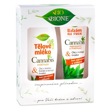 Bione Cosmetics - Darčeková kazeta CANNABIS Balzam na  ruky + Telové mlieko
