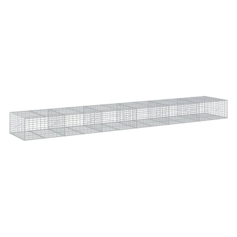 vidaXL Gabiónový kôš s krytom 600x100x50 cm pozinkované železo