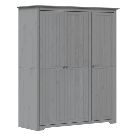 vidaXL Šatník BODO sivý 146x53,5x173 cm masívna borovica