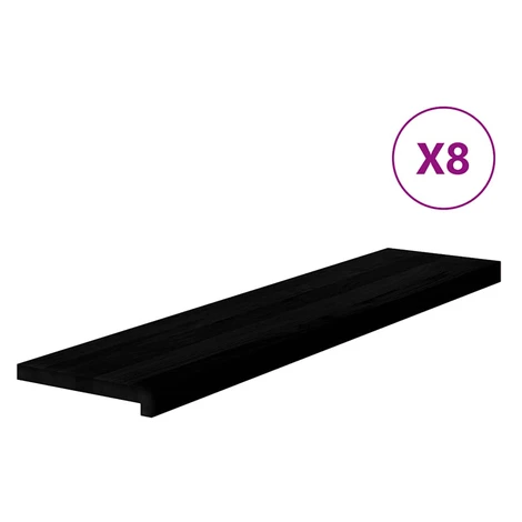 vidaXL Schodiskové stupne 8 ks hnedočierná 110x30x2 cm dubový masív