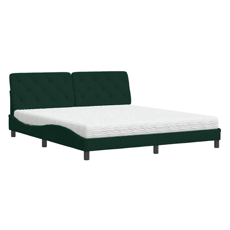vidaXL Posteľ s matracom tmavozelený 180x200 cm zamat