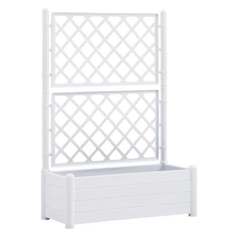 vidaXL Záhradný kvetináč s mriežkou 100x43x142 cm PP biely