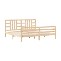 vidaXL Posteľný rám s čelom 200x200 cm masívne drevo