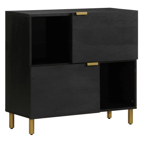 vidaXL Komoda čierna 80x33x75 cm kompozitné drevo