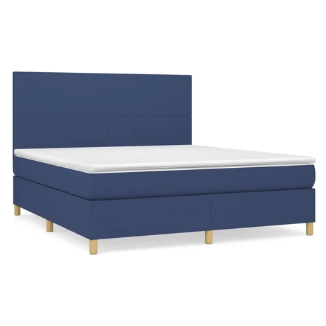 vidaXL Posteľný rám boxspring s matracom modrý 180x200 cm látka