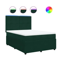 vidaXL Posteľný rám boxsping s matracom tmavozelený 140x190 cm zamat