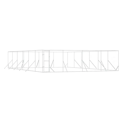 vidaXL Vonkajší koterec pre psov strieborný 8x12x2 m pozinkovaná oceľ