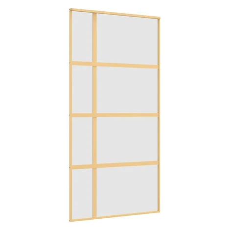 vidaXL Posuvné dvere zlaté 102,5x205 cm matné ESG sklo a hliník