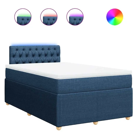 vidaXL Boxspring posteľ s matracom modrá 120x190 cm látka