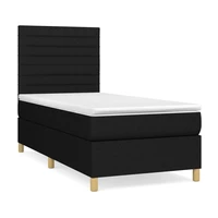 vidaXL Posteľný rám boxspring s matracom čierny 90x190 cm látka