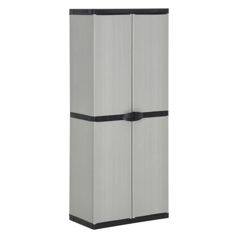 vidaXL Záhradná úložná skriňa s 3 policami sivá a čierna 68x40x168 cm