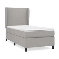 vidaXL Posteľný rám boxsping s matracom bledosivý 90x190 cm látka