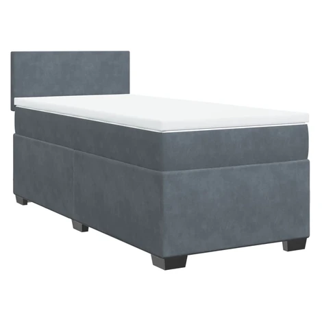 vidaXL Posteľný rám boxspring s matracom tmavosivý 90x190 cm zamat