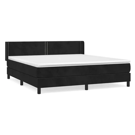 vidaXL Posteľný rám boxspring s matracom čierny 180x200 cm zamat
