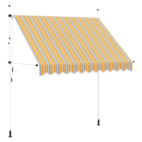 vidaXL Ručne zaťahovacia markíza, 250 cm, žlto-modré pásiky