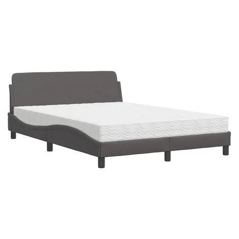 vidaXL PosteÄľ s matracom Dover sivĂˇ 120x200 cm umelĂˇ koĹľa