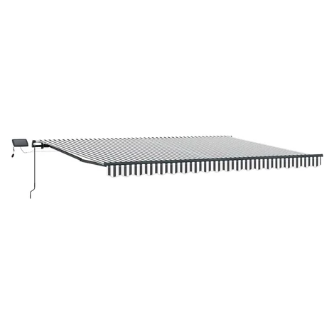 vidaXL Ručne zaťahovacia markíza s LED antracit a biela 400x300 cm