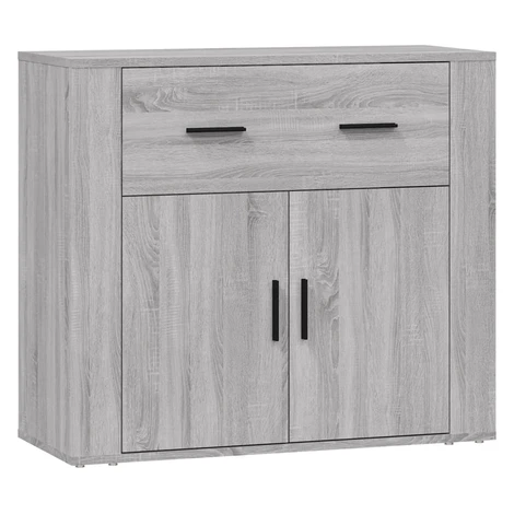 vidaXL Komoda sivĂ˝ dub sonoma 80x33x70 cm spracovanĂ© drevo