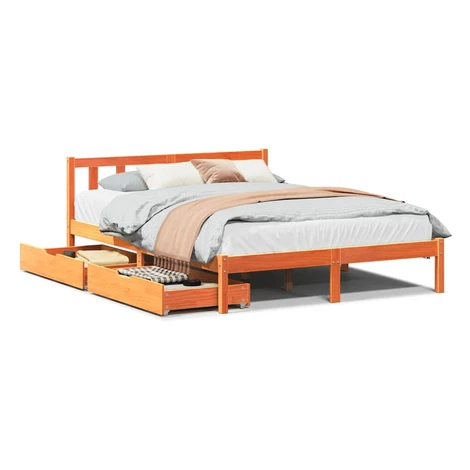 vidaXL PosteÄľ bez matraca voskovĂ˝ 150x200 cm masĂ­vna borovica
