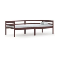 vidaXL Posteľný rám tmavohnedý borovicový masív 90x200 cm