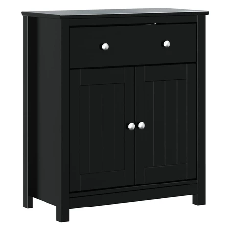 vidaXL Skrinka do kúpelne BERG čierna 69,5x34x80 cm masívna borovica