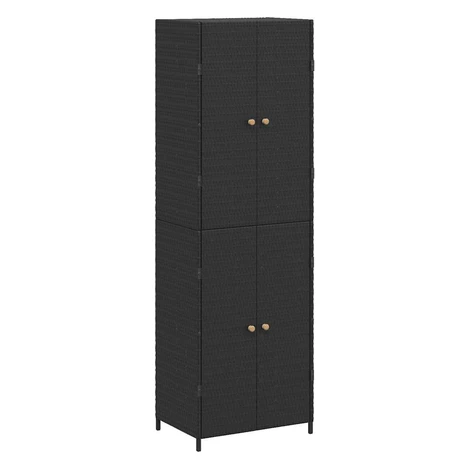 vidaXL Záhradná úložná skriňa čierna 59x40x180 cm polyratan