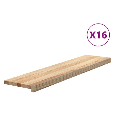 vidaXL Schodiskové stupne 16 ks 110x25x2 cm neošetrený dubový masív