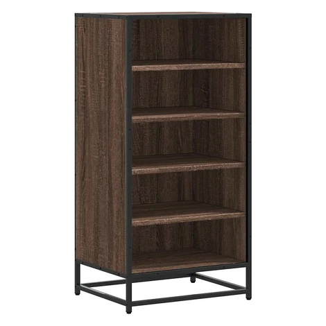 vidaXL Regál na topánky hnedý dub 48x38x97,5 cm spracované drevo