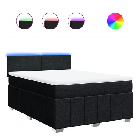 vidaXL Boxspring posteľ s matracom čierny 140x190 cm látka