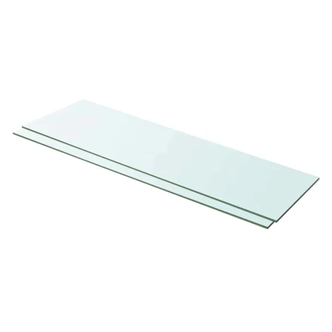 vidaXL Poličky 2 ks panel z priehľadného skla 100x30 cm