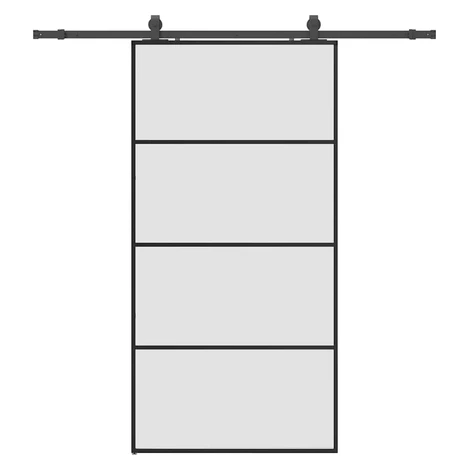 vidaXL Posuvné dvere so sadou kovania, čierne 102,5x205 cm, ESG sklo