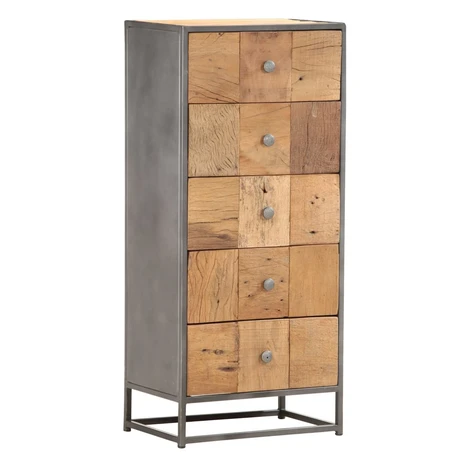vidaXL Skrinka so zásuvkami 45x30x100 cm, recyklovaný masív